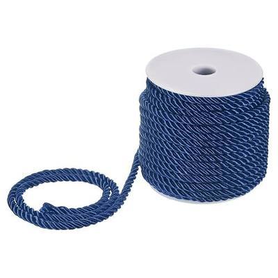 M METERXITY 22 Yards Twisted Rope Trim, 5mm/0.2" Navy Blue Soft Polyester Twisted Silk Rope Cord 3-Ply Decorative Cord for Gift Bag/DIY Crafts/Home Decor/Curtain Tieback