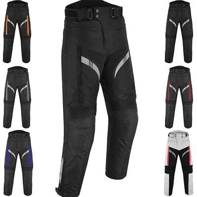 Men's Waterproof Armored Motorcycle Trousers Protective Cordura Textile Pants with Removable Protectors for Biking