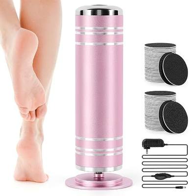 LIONVISON Electric Foot File for Home: Adjustable Speed 1000RPM Feet File | Callus Remover Grinder with 60 PCS Sandpaper Discs - Professional Pedicure Tools for Dead Skin Calluses Pink
