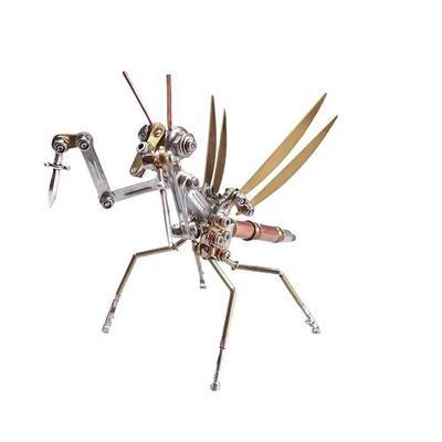 Steampunk Mantis 3D Metal Puzzle Model Mechanical Kits 150+ Parts 2-3 Hours Build No Glue Metal Craft Cool Geek Decor Gift for Adults Men Collectors (Mantis)