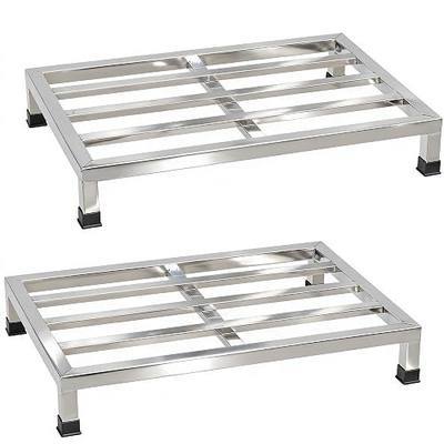 2 Packs Dunnage Rack 23.6x15.8x4inch Stainless Steel Dunnage Racks Commercial Food Service Storage Rack for Restaurants Kitchen Warehouse Supermarket