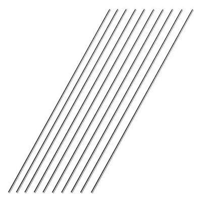 16 inches Long 1/8"(3.17) Diameter 304 Stainless Steel Solid Round Rod for,Metal Solid Shaft Rods,for DIY Craft & Metal Working - 10pcs