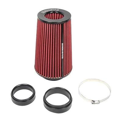 Universal 3/3.5/4" (75/89/100mm) High-Flow Air Filter, Reusable Cone Cold Air Intake, High Performance, Clamp-On Car High Flow Air Kit, Flange Diameter: 3/3.5/4 Inch, Height: 10 Inch, RED