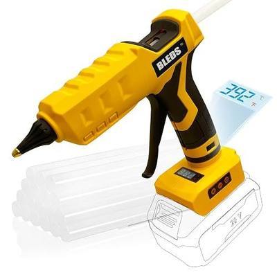 BLEDS Cordless Glue Gun for Dewalt 20V, 100W Digital Temp, No Battery | Heavy duty, temperature control, anti-drip, 10 glue sticks for crafts & home repair