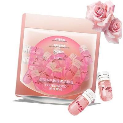 Cleansing Oil Mini Travel-Friendly, Natural Makeup Remover Portable 20pcs Gentle Moisturizing Cleansing Oil for All Skin Types, Travel with (Rose)
