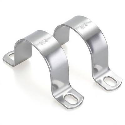 6 PCS 2 Inch, 304 Stainless Steel Thickened Pipe Clamps, Heavy-Duty Two Hole U-Bracket Conduit Clips for HVAC, Electrical, Plumbing, Secures Rigid Pipe/Tube on Wood/Metal/Concrete (50mm)
