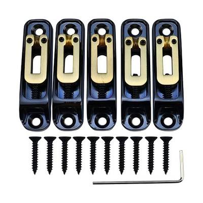 Vacuum Black Single String Bass Guitar Bridge with Brass Saddle Individual Fixed Bridge for 5 String Electric Bass Replacement Parts