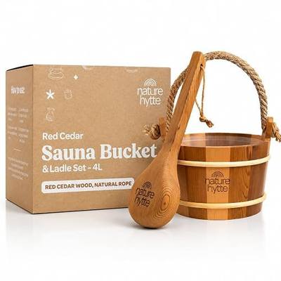 Red Cedar Sauna Bucket and Ladle Set, 4L (1 Gallon)