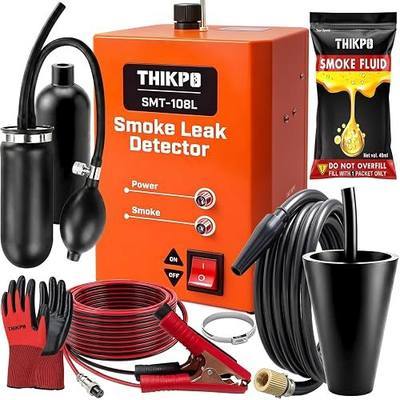 Automotive Smoke Machine, 40ML OEM Approved Smoke Fluid,Quickly get Smoke EVAP Vacuum Leak Tester, Built-in Air Compressor, 12V DC Smoke Leak Detector.