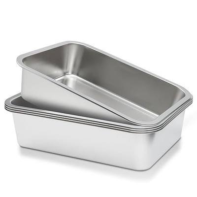 4 Packs Stainless Steel Commercial Bus Tub –12 L Heavy Duty Utility Tote Box for Dishwashing, Meat Prep, and Kitchen Storage – Large Capacity Restaurant Bus Box (Without Lid)