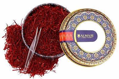 Almasi Aroma Saffron Classic Pack – Super Negin Persian Saffron Threads | Award-Winning & USA Lab Tested | 100% Pure Grade A+ | Protective Metal Can | Includes Free Precision Tweezer | Cooking, Tea, and Culinary Delights (2 Grams)