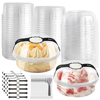 8oz Plastic Containers With Lids And Spoons 50 Pack, Dessert Cups With Lids,Small Disposable Snack Bowls For Ice Cream Cake Fruit Parfait Pudding And Jello Shot (8oz)