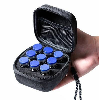 Reconstitution Solution Vial Storage Case with Hand Strap, Fits 5-10ml Vials, Not Fit 30ml Vials,9 Slots,Black, Only Case