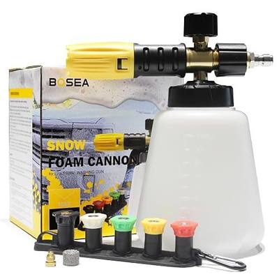 Foam Cannon with Pressure Washer Tips and Nozzle Holder, 4000PSI Car Soap Dispenser for Pressure Washer with M22 and 1/4" Quick Connector,1L Bottle
