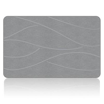 Veeloim Stone Bath Mat Diatomaceous Earth Shower Mat Non-Slip Super Absorbent Diatomite Stone Bath Mats for Bathroom Floor Quick Drying Natural Easy to Clean(23.6''×15.4" Gray)