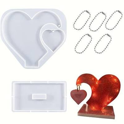 2 Pack Photo Frame Resin Mold for Home Decoration,DIY Crafts | Rectangle and Heart Shape Silicone Epoxy Molds for Casting,Home/Table Decor,Handmade Gifts
