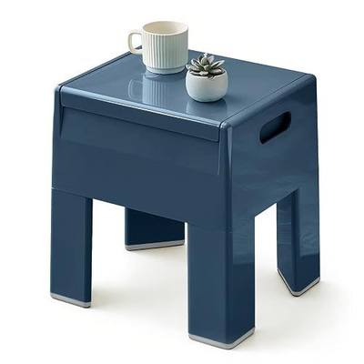Colorful ABS Plastic Nightstand Detachable Storage Side Table Stool | Tool-Free Assembly, Eco-Friendly Plastic, Detachable Legs, 230 Lbs Load, Bedroom, Living Room, Bathroom, Outdoor & Pool Use