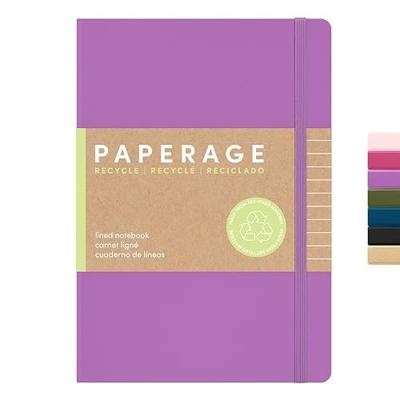 PAPERAGE Recycled Lined Journal Notebook, (Lilac), 160 Pages, Medium 5.6 in x 8 in - 100 GSM Thick Paper – College Ruled, Hardcover Journaling Notebook for Work, School & Note Taking