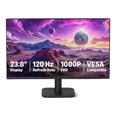 Amazon Basics 23.8-inch 1080P Computer Monitor, 120 Hz, HDMI, DP, VGA, VESA Compatible for Office, Home