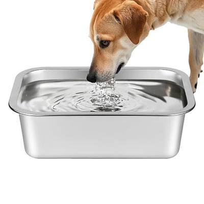 Ohtomber 1.25 Gallons Stainless Steel Dog Bowl, Big Pet Water & Food Bowl | No Spilling, Outdoor Feeder Dish Plate, For Indoor & Outdoor Feeding, Fits Big & Extra Large Dogs, Cats & All Pets