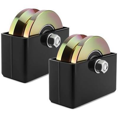 4" V Groove Sliding Gate Rollers Wheel 2 PCS Slide Wheels 1-3/4" Width 45# Solid Steel with Welded Bracket Double Bearing 3000 Lbs Capacity for Driveway Fence & Industrial Sliding Gates