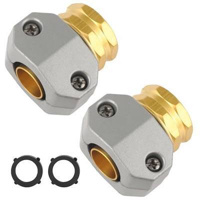 Garden Hose Repair Kits, Fit 3/4" and 5/8" Garden Hose, 2 Pack | Brass Female Hose End Repair Fittings Replacement, Hose Mender Kit