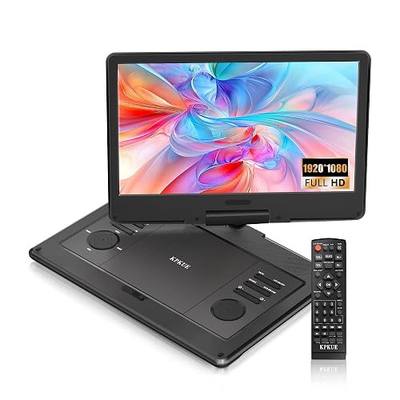 KPKUE 15.6" FHD Portable DVD Player with 13.3" Swivel Screen, 1920 * 1080P Car Player for Kids, 4 Hours Rechargeable Battery Support USB/SD Card, Multiple Disc Formats, Type-C/HDMI Port Dual Speakers