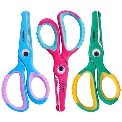 Kids Scissors 5.5 Inch,Blunt Tip Toddler Safety Scissors,3 Pack