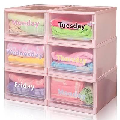 30 Pcs Drawer Organizer Days of The Week Stickers,Bright Style | Large Color Classroom Whiteboard Label Decal, Vinyl Dorm Weekly Clothes Sorting Marker, Teacher Calendar Supply Gift