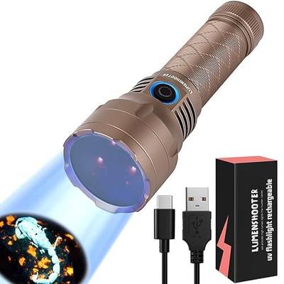 LUMENSHOOTER S3U Rechargeable UV Flashlight Blacklight | 365NM, Resin Curing, Pet Urine & Scorpion Detection, Rocks & Minerals Hunting, Powerful Handheld