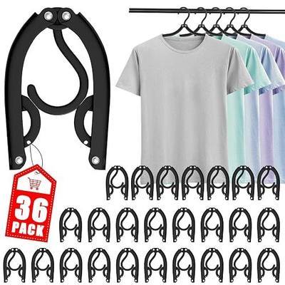 36 PCS Travel Hangers - Cruise Ship Essentials Portable Folding Clothes Hangers Travel Essentials Foldable Clothes Drying Rack for Travel (Black)