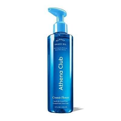 Athena Club Shaving Oil For Women, Pre Shave Oil, Cosmic Flower, 8 Fl Oz | Glossy Shave Oil, Oil Serum Formula, Jojoba & Avocado Oil, Smooth Glide, Hydration, Sensitive Skin, Dermatologist Tested
