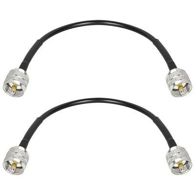 XRDS -RF RG58 Coax CB Cable 1FT-2PCS, 50 Ohm with PL-259 UHF Male Connectors – Flexible & Durable Coaxial Cable for CB Radio, Ham Radio, Antenna, SWR Meter, SDR