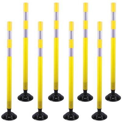 OrangeStar 8 Pack 48" Delineator Post Cones with Fixable Base | Yellow Traffic Delineator Cones for Road Safety, Parking Lot, Warehouse