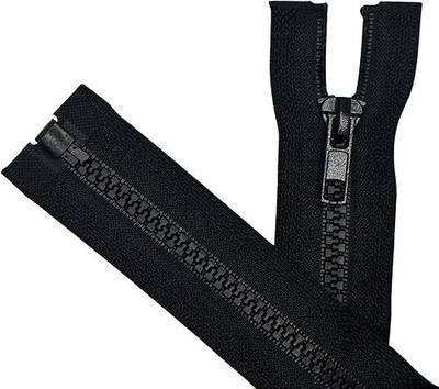 ANPURZII 2PCS #5 12 Inch Black Separating Jacket Zippers for Sewing Coats, Molded Plastic Bulk Zippers(Black 12" 2PCS)