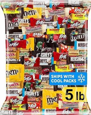 Chocolate Assorted Bulk Candy Variety Pack 5lb - Mini Chocolate Bars, Milk & Dark Chocolate Mix - Individually Wrapped Bulk Candy for Office Snacks, Party Favors and Treat Bags