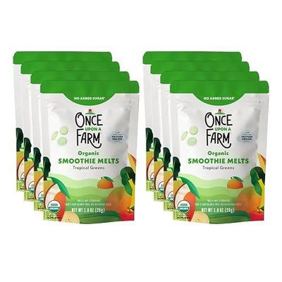 Once Upon A Farm Organic Smoothie Melts with Milk from Pasture Grazed Cows, Tropical Greens, Non GMO, Kosher, 1 Ounces (Pack of 8) | Once Upon A Farm Organic Smoothie Melts with Milk from Pasture Grazed Cows, Tropical Greens, Non GMO, Kosher, 1 oz, 8 Pack