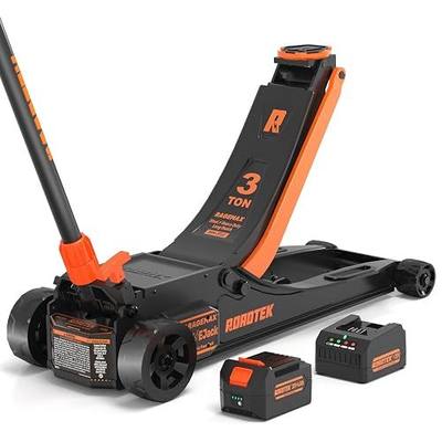 Electric Floor Jack 3 Ton, Low Profile Heavy Duty Steel Car Jack | 20V 4Ah Battery Electric Off Road Jack, No Manual Pumping, 3.4"-24.3" Lift Range & Long-Reach Design for Car, SUV & Truck