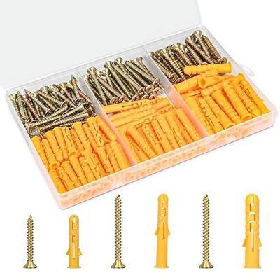 Aovchei 170pcs Drywall Anchors Kit, 85 Plastic Anchors and 85 Screws | 3 Size #6 * 30#6 * 40#8 * 40, Wall Hanging Kit for Hanging Picture Frame, Shelf Brackets, Curtain Rod