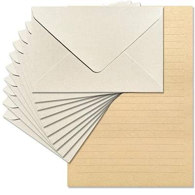 Tuhangcc Premium Velvet-Touch Stationery Set - Unique Design with 24 Writing Sheets, 12 Envelopes (4x6) - Elegant Writing Kit for Love Letters & Party Invitations (Ivory White)