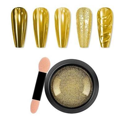 Chrome Nail Powder, Metallic Mirror Holographic Nail Glitter Chrome Powder Reflective Glossy Nail Powder Pigment Manicure for Nail Art DIY Decoration (08 Purple Rose)