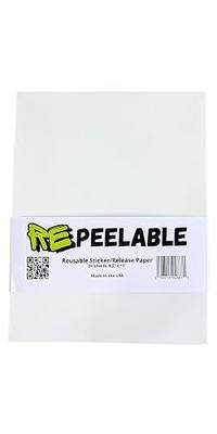 RePeelable Paper, Double Sided Silicone Release Backing for Collecting Organizing and Rearranging Sticker Collections, 8.5x11” Refill Pages for Blank Storage Albums, Reusable Book Inserts (25)