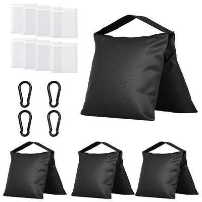 4-Pack Heavy Duty Sandbags,Multi-Use Stability for Photography Backdrop Stands Tripods Canopies Tents & Outdoor Gear,Reinforced Design + 4 Clips