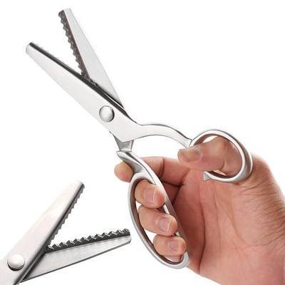 Jasni 100% Full Stainless Steel Heavy Duty Sharpe Decorative Edge Zig Zag Pinking Scissors Professional All-Metal Shears for Fabric, Paper, DIY Crafts, and Sewing Projects