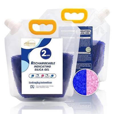 2 LBS Premium Blue to Pink Silica Beads, Reusable Desiccant Bulk for 3D Filament, Electronics, Cameras, Jewelry, and Safes (Blue to Pink, 2 LBS)