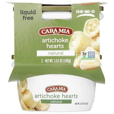 CARA MIA | Natural Artichoke Hearts Without Brine | 2 x 3.53 Oz | No Preservatives | Ready-to-Eat Snack | Refreshing and Delightfully Tangy Flavor