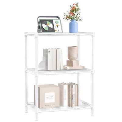IZEUK 3 Tier Shelf, Heavy Duty Steel Wire Shelving Unit for Home, Kitchen, Laundry Room Organization, Office Storage Rack (17.7" W x 11.8" D x 26.3" H, 450LBS, White)