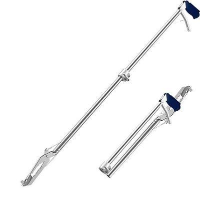60“ Professional Collapsible Snake Grabber Tool, Stainless Steel Snake Catcher Pole with Heavy-Duty Grabber Heads, Tongs, and Hook Mechanisms for Safe Reptile Control in Gardens or Farms