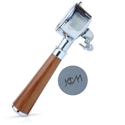 54mm Double Spout Portafilter for Breville Espresso Machines with 18g Filter Basket & 53.35mm Espresso Puck Screen Double Spout – Rustic Red Rosewood