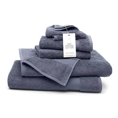 BOLL & BRANCH Plush Bath Sheet Set, 6 Pieces, Mineral | 2 Oversized Bath Sheets, 2 Hand Towels & 2 Washcloths - 100% Organic Cotton - Ultra Soft & Luxurious - Quick Absorbing